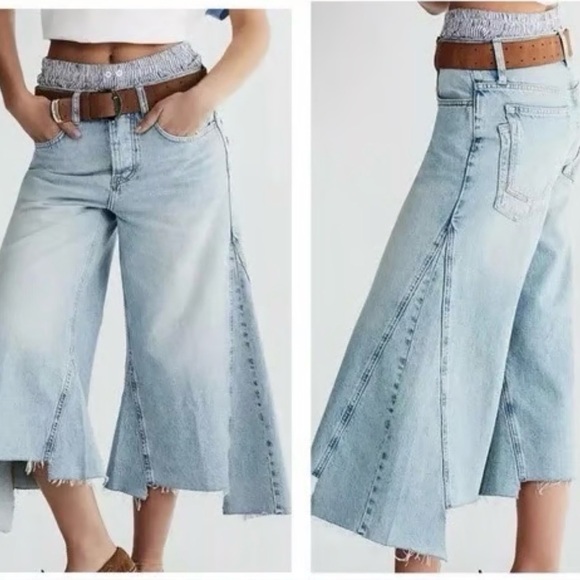 We The Free Denim - Free People We The Free Ripple Cropped Jeans 27 Skater Boho Denim Grunge Hippie